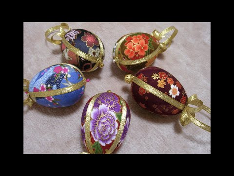 Making a Simple Kimekomi (tucked fabric) Egg Ornament