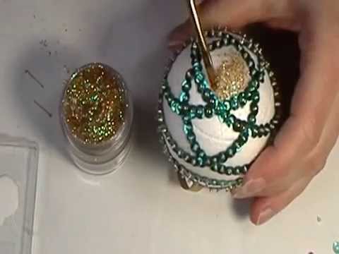 Making a Lattice glitter and sequin Ornament