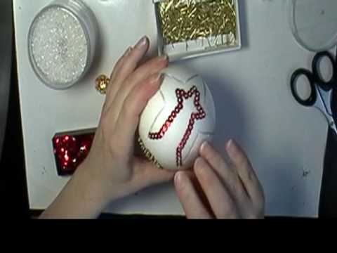 Making an Astros glitter and sequins Christmas Ornament