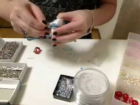 Making a Silver & Blue Bell Sequins and Glitter Christmas Ornament